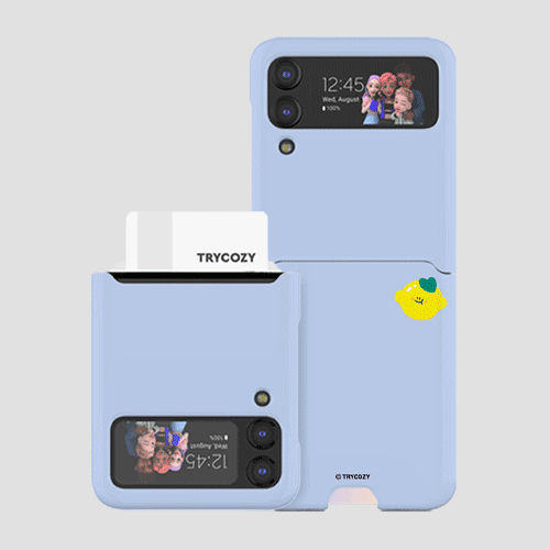 [TryCozy]트라이코지 후르츠 프렌즈 베이직 갤럭시Z플립3/Z플립4 카드 3D곡면하드케이스